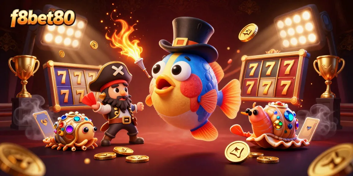 Spin the reels and catch winnings with f8bet80's colorful casino adventure, featuring vibrant characters and immersive gameplay.