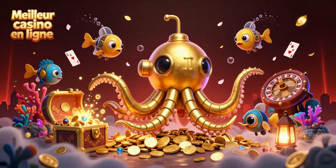 Experience thrilling games at Meilleur casino en ligne with vibrant 3D underwater casino scene