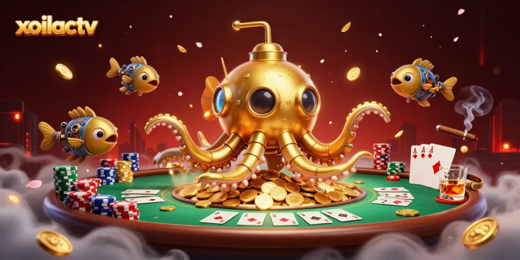 Watch the captivating xoilactv kraken submarine action filled with poker elements and golden coins